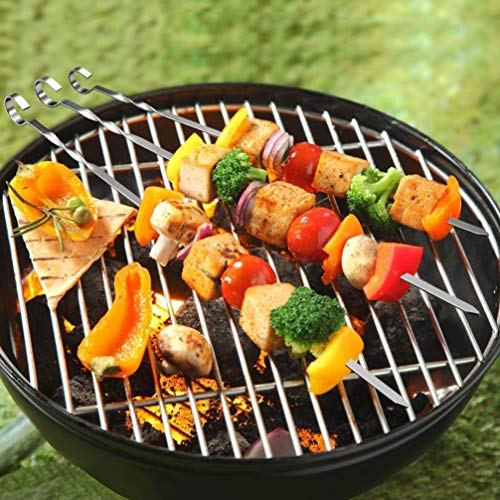 Espetos de espetos de canudo de aço inoxidável Doitool, 10 peças, espetos para churrasco, espetos de