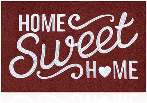 AAZZKANG Red Door Mat Decorative Outdoor Mat with Non Slip Rubber Backing Easy to Clean Outside Inside Home Sweet Home Doormat for Bedrooom Living Room
