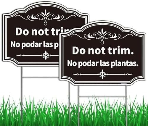 4 Cartelli "Please Do Not Mow" 30,5x20,3 Cm | Doppio Lato Nero E Oro Con Paletti In Acciaio | Per Prato E Giardino