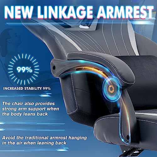 Ergonomic Gaming Chair With Footrest,Big And Tall Gaming Chair For Heavy People,Game Chair With 360 Degree Swivel And Height Adjustment,Computer Gaming Chair With Lumbar Support And Headrest 450Lbs #TOP1
