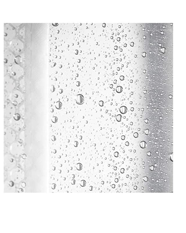 Image of 0.20 MM PVC Transparent AC /Shower Curtain 100% Waterproof 4.5 Feet x 8 Feet (Pack of 2) with 16 Hook