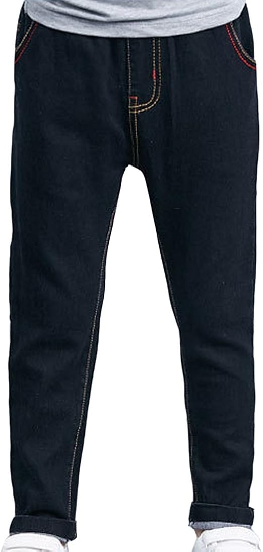 Amazon Topmodelss 子供服 ボーイ キッズ ズボン ジーンズ デニム ゴムひも スポーツ カジュアルパンツ 運動スキニーパンツ チノパン スリム スキニー スーパーストレッチ 無地 ロングパンツ 通販