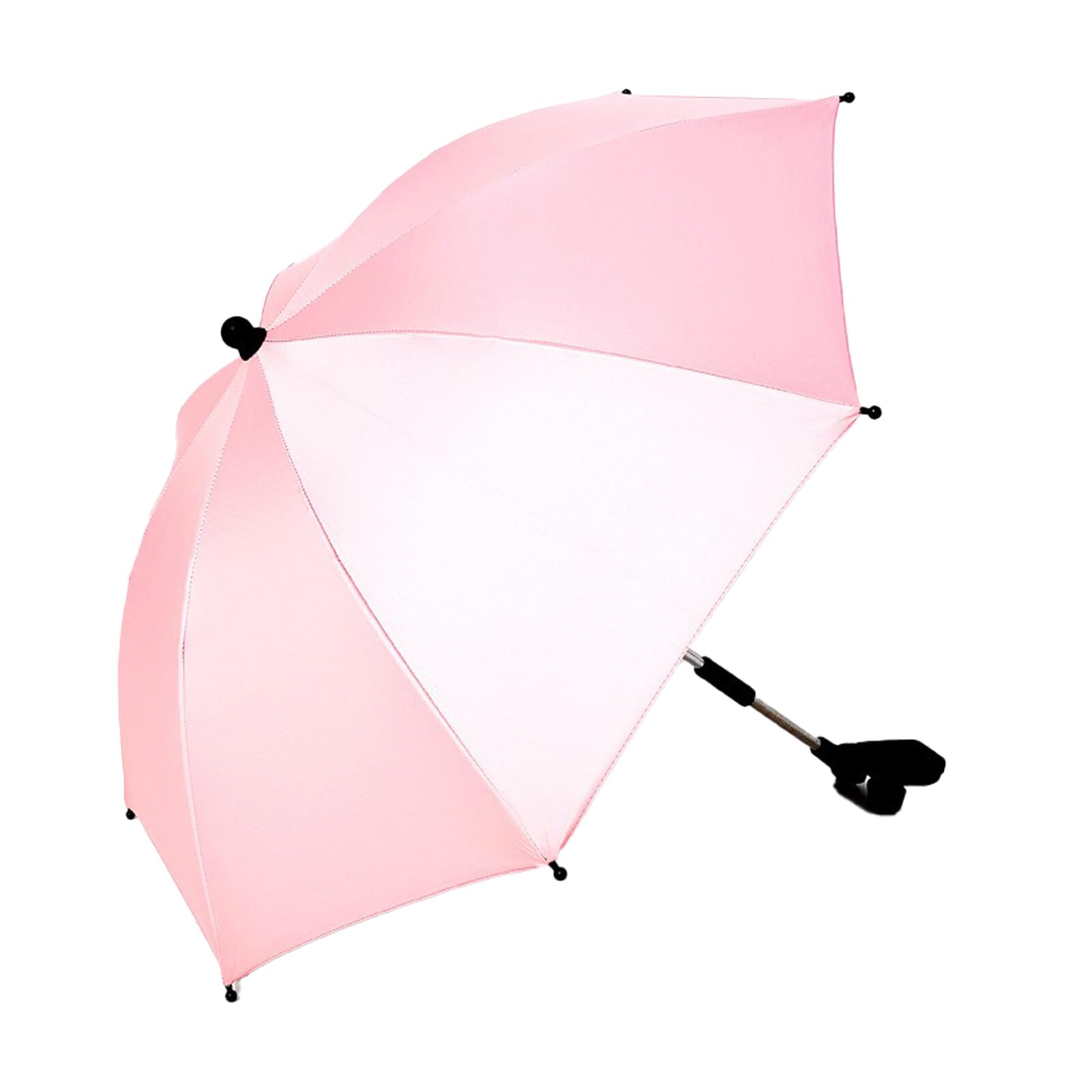 Ombrello Universale per Passeggino da 30 Pollici con Morsetto Protezione UV Regolabile Parasole per Passeggino per Carrello Bici Sedia a Rotelle Sedia a Rotelle(Rosa)