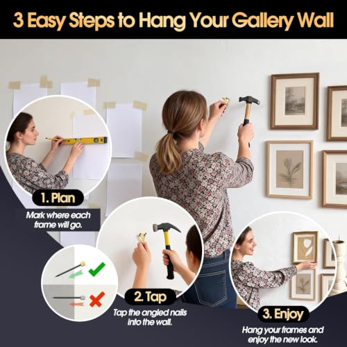 Image of 75-Piece Picture Hangers with Nails for Drywall and Wood, 20-50 lb