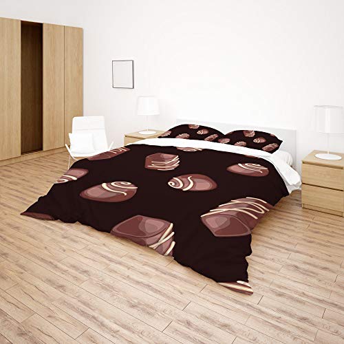 Parure de lit durable CHEHONG en polyester ultra doux marron