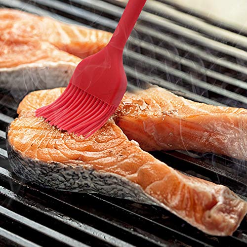 Kufung Silicone Basting Brushes, Heat Resistant Pastry Brushes, Spread Oil Butter Sauce Marinades For Bbq Grill Barbeque & Kitchen Baking, Cooking (M, Red) #TOP6