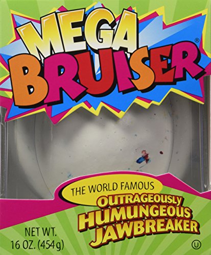 Giant Jawbreaker Candy | Mega Bruiser | 3 3/8" By Sconza | Jumbo Jawbreakers Sucker Candy - Ideal Holiday Gift #TOP1