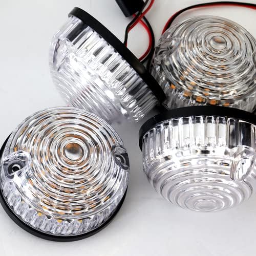 LED Complete Upgrade Light Kit Front Indicator Light & Stop Tail Light & Front Side Light Compatible with 1983-1990 Land Rover 90 110 & Compatible with 1990-2016 Land Rover Defender (Clear Lens)