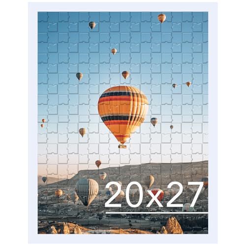 Image of JCJMY 20x27 Picture Frame White for Puzzles Poster Photo Picture, Horizontal and Vertical Formats for Wall Hanging, 20 x 27 Wall Gallery Poster Photo Puzzles Frame for 20 by 27 Photos Posters,White