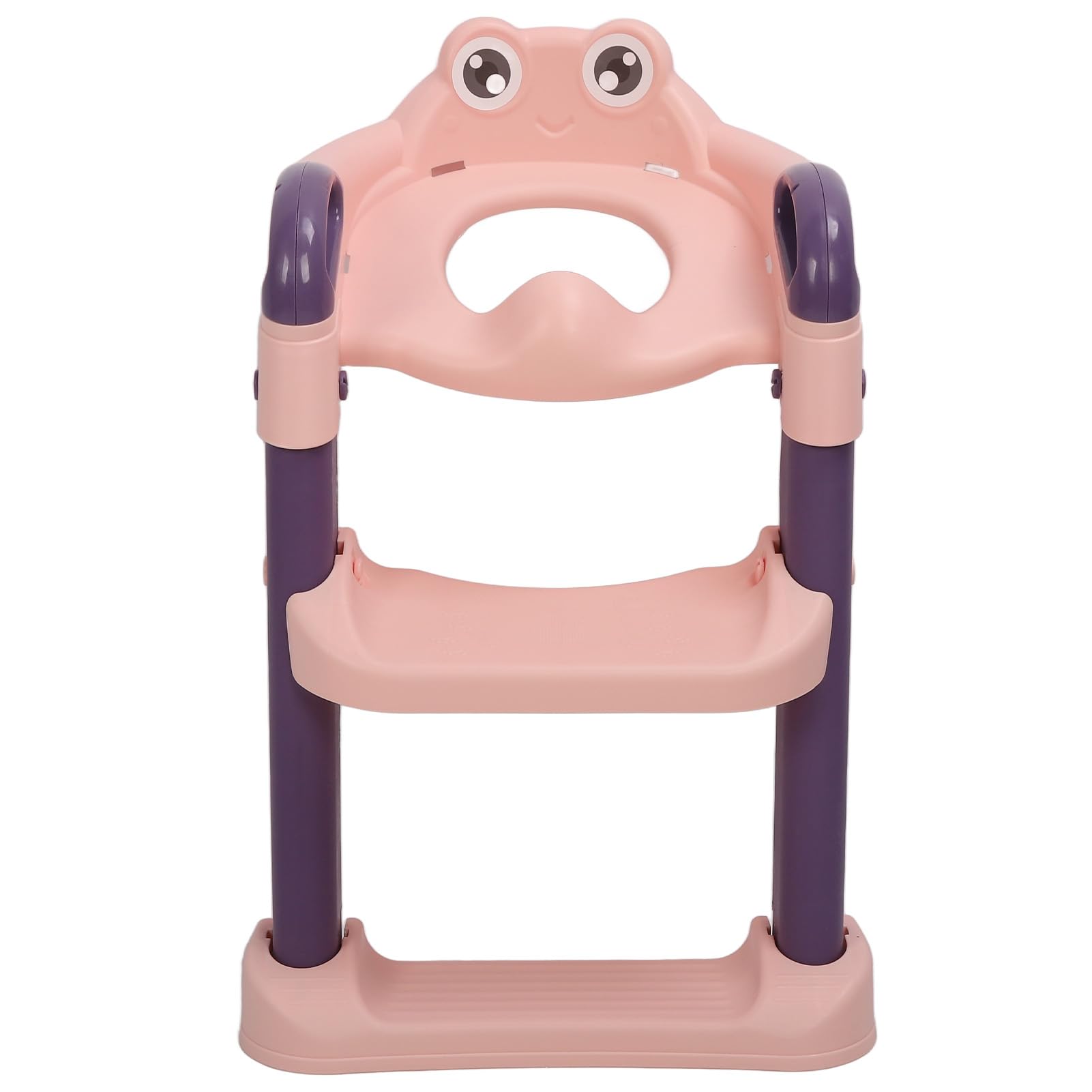 Asiento de Escalera para Inodoro de Entrenamiento para Ir Al Baño, Taburete Ajustable Antideslizante para Niños, Diseño de Dibujos Animados Portátil, 1 Unidad (Rosado)
