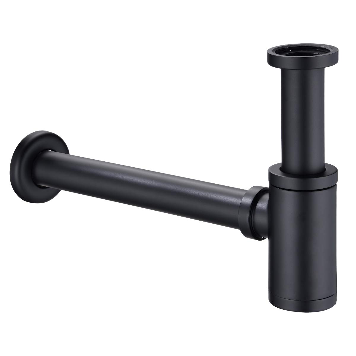 BERNSTEIN Siphon 1924 für Waschbecken Universal für Waschbecken & Waschtische Ablauf mit Geruchsverschluss Flaschensiphon in Schwarz