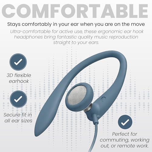 Image of Philips SHS3200BL Flexible Earhook Headphones, Blue