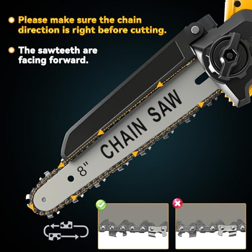Image of 8 Inch Cordless Pole Saw for Dewalt 20V Max Battery (No Battery), Brushless Electric Chainsaw with Extension Pole, 15Ft Long Reach for Tree Pruning Hedge Cutting