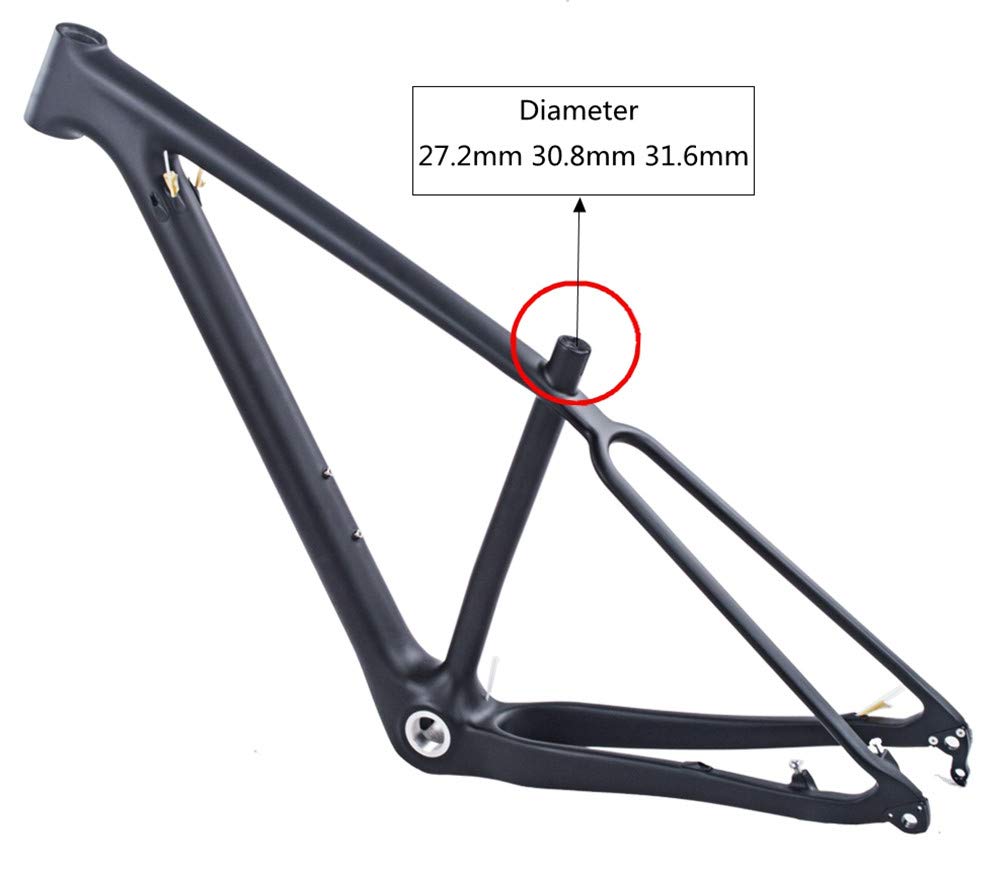 OYHN Vélo Tige de Selle en Carbone VTT Cyclisme MTB 27.2/30.8/31.6mm Vélo de Route 15.74inch 400mm avec Pince de Réglage Micro,Bright,27.2