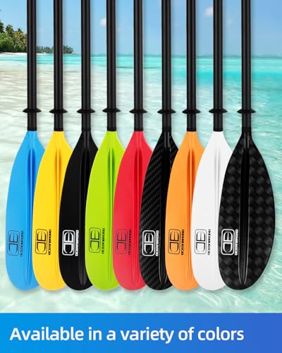 Image of OCEANBROAD Kayak Paddle 230CM /90.5 Inches Carbon Shaft Kayaking Boating Oar with Paddle Leash