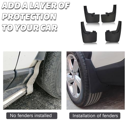 Image of Mud Flaps Compatible with Ford F150 2015-2020 Heavy Duty PP Material Mudflaps Mudguard No Drilling Splash Guards All Weather Protection Accessories(Only for Trucks with Fender Flares), Set of 4