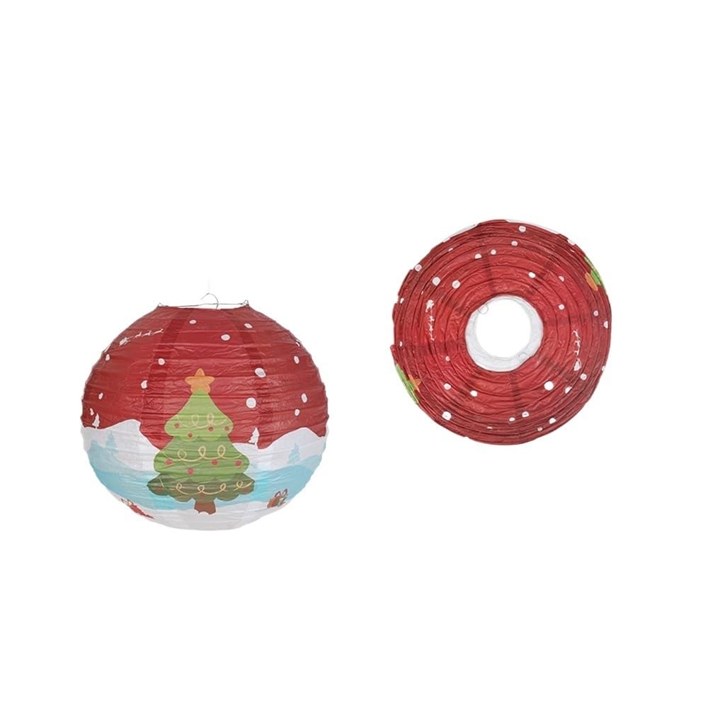 Christmas Paper Lantern Santa Claus Snowman Xmas Tree Hanging Lantern Ornament New Year Christmas Party Home Decor(A02)