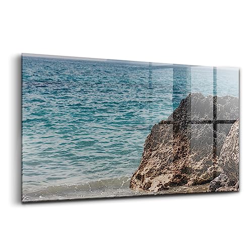 Verre d'art moderne 140x70cm pour illuminer votre salon d'une vue mer