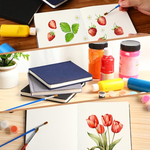 Cuadernos de acuarela Mooliwe formato cuadrado para practicar ilustraciones y técnicas húmedas 6