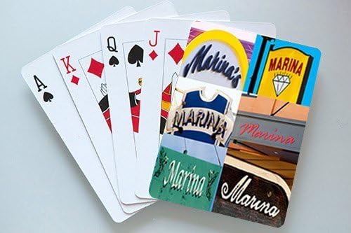 MARINA Personalized Playing Cards featuring photos of actual signs