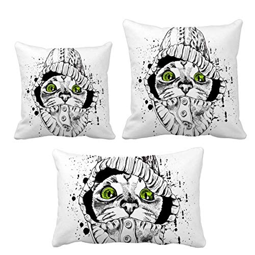 Housse de coussin blanche chat DIYthinker décoration salon moderne - 2