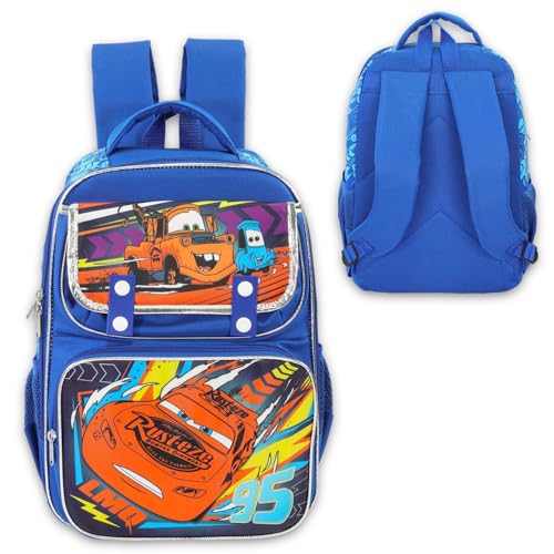 Disney Cars Backpack for Boys - Bundle with 15.5” PIxar Cars School Bag with Front Pockets, Water Bottle, Stickers, More | Lightning McQueen Backpack for Kids3