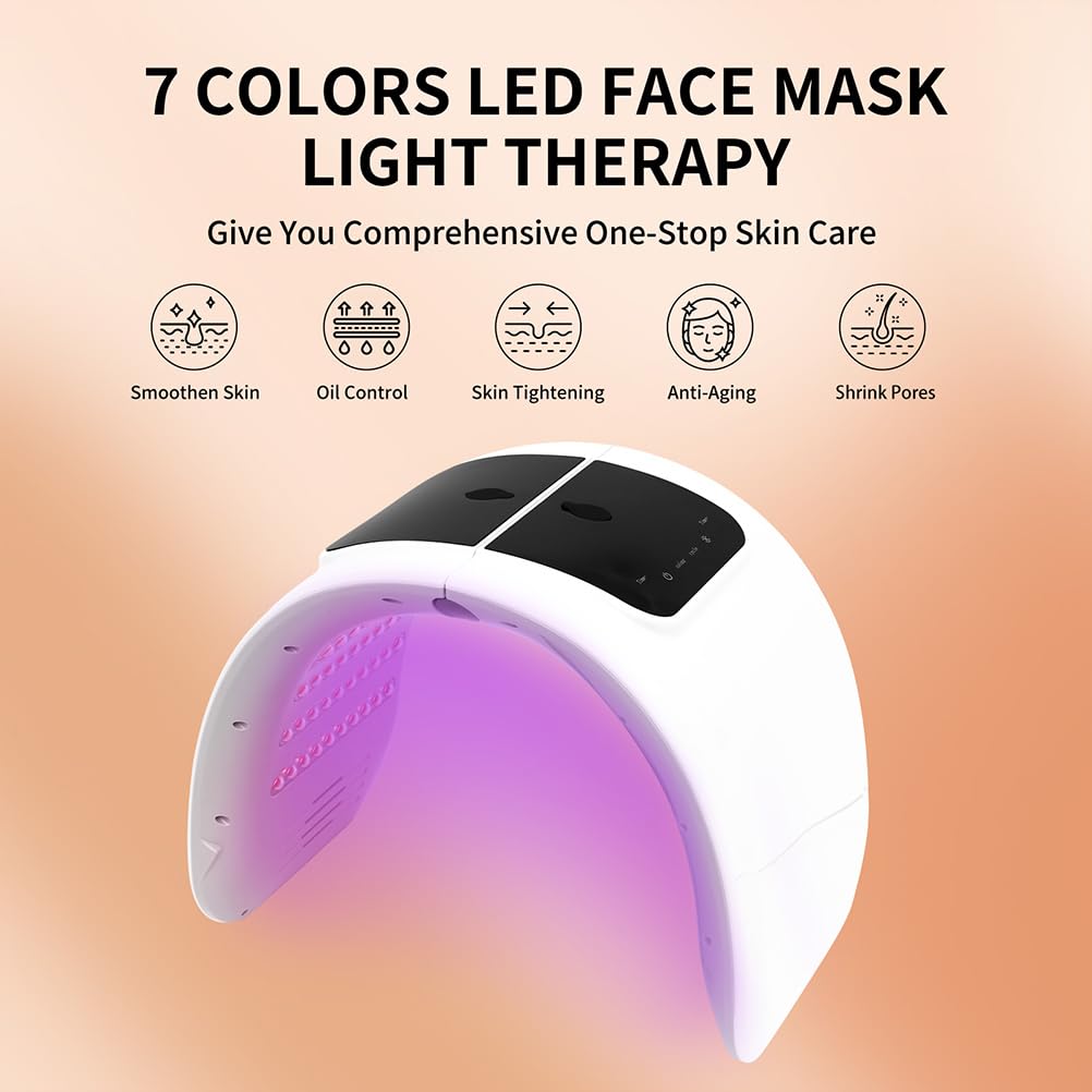 7 Color LED Face Mask with Spray, Red Light Therapy Facial Skin Care Device for Home Use - Image 2