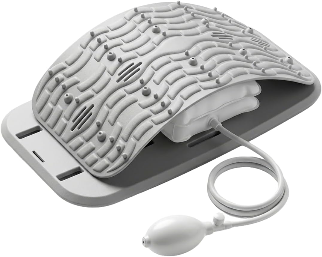 3-Second Adjustable Back Stretcher for Sciatica Pain Relief & Spine Decompression - Advanced Lumbar Support Board with Massage for Lower Back Pain for Home & Office