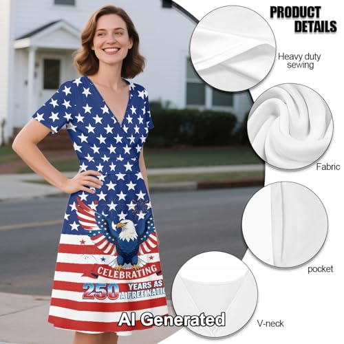 Image of Women's Summer Dresses Short Sleeve Formal Dresses with Pockets | Lightweight polyester fabric delivers cool airflow during hot summer outdoor activities
