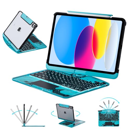 SCKIQUEN �L�[�{�[�h�P�[�X iPad ��11���� 11�C���` (A16 2025) & iPad ��10���� 10.9�C���` (2022) ���C�����XBluetooth�L�[�{�[�h �}���`�^�b�`�g���b�N�p�b�h �y���V���z���_�[�t�� 360�x��] �u��