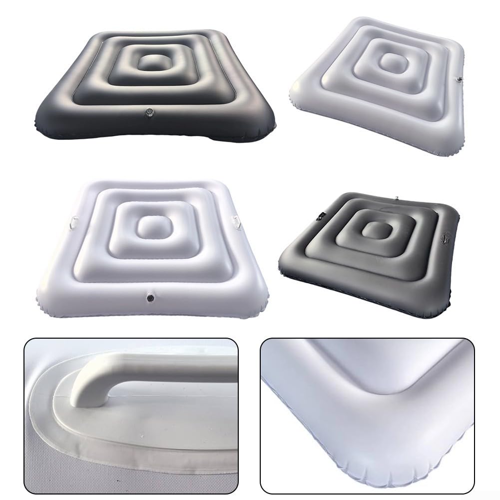Housse de spa gonflable carrée de 135 cm pour jacuzzi, couvercle isolant en PVC épais pour réduire les pertes de chaleur et empêcher les débris à l'extérieur, gonflage rapide (noir B)