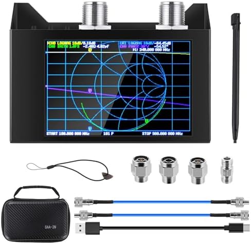 AURSINC NanoVNA SAA-2N V2.2 Vector Network Analyzer, 50KHz-3GHz HF VHF UHF VNA Antenna Analyzer Ham Radio with Storage Bag, Measuring S Parameters, Duplexer, VSWR, Phase, Delay