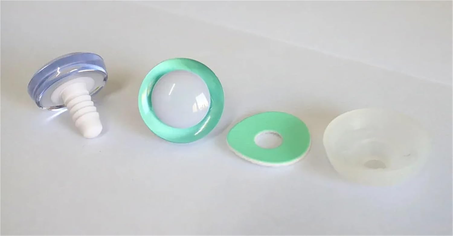 Safety Eyes for Crocheting 50pcs 25mm 3D Clear Safety Eyes with Luminous Disks - Glitter Eyes Accessories for Crafts and DIY Projects