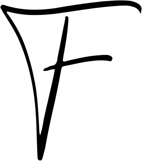 Amazon 一文字からの F フォント Jennifer 筆記体 Mサイズ 5cm 5cm 一文字からの スーツケース ステッカー Mojis Jenni0mf Ds ウォールステッカー オンライン通販