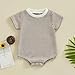 Partclots Infant Baby Boy Girl Summer Clothes Waffle Short Sleeve Crew Neck Playsuit Romper For Newborn Baby 0-18M 3 Color (Khaki, 3-6 Months)