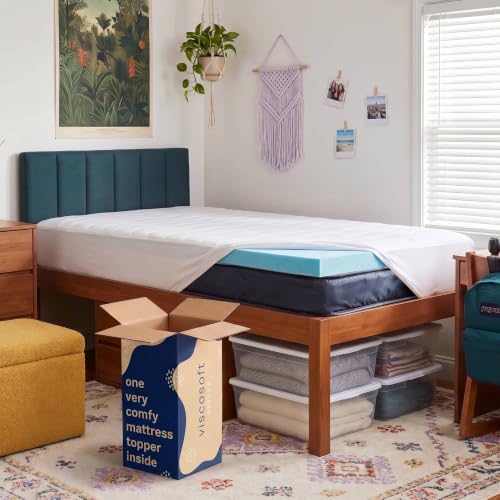 Image of Viscosoft 3 Inch Memory Foam Mattress Topper Twin XL -Gel Pad -CertiPUR-US