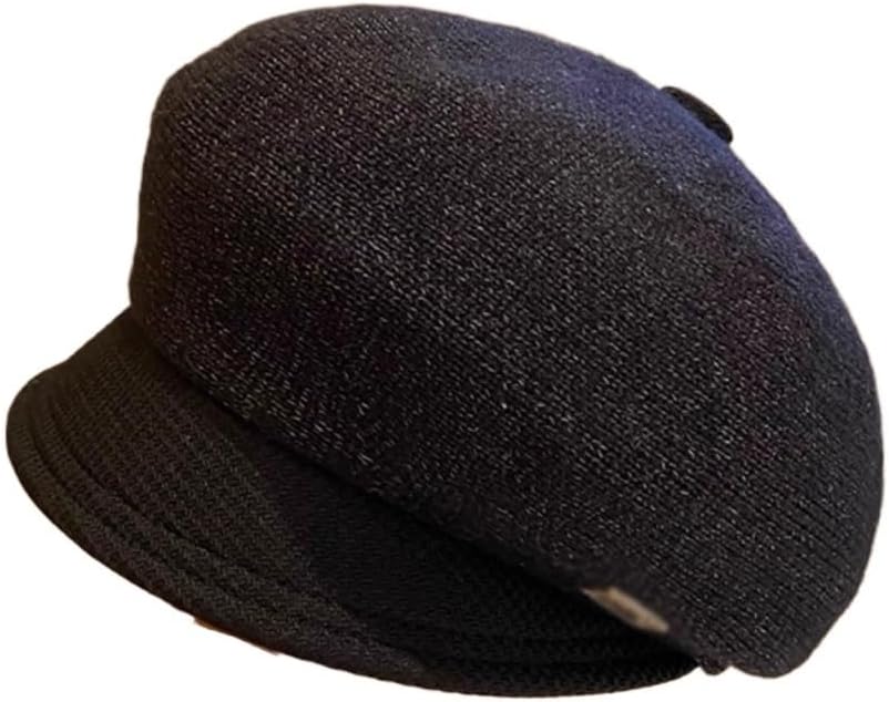 JSEIAJB Hat for Women Autumnwinter Warm Beret Patchwork Knitted Short Cap Cap Painter's Hat