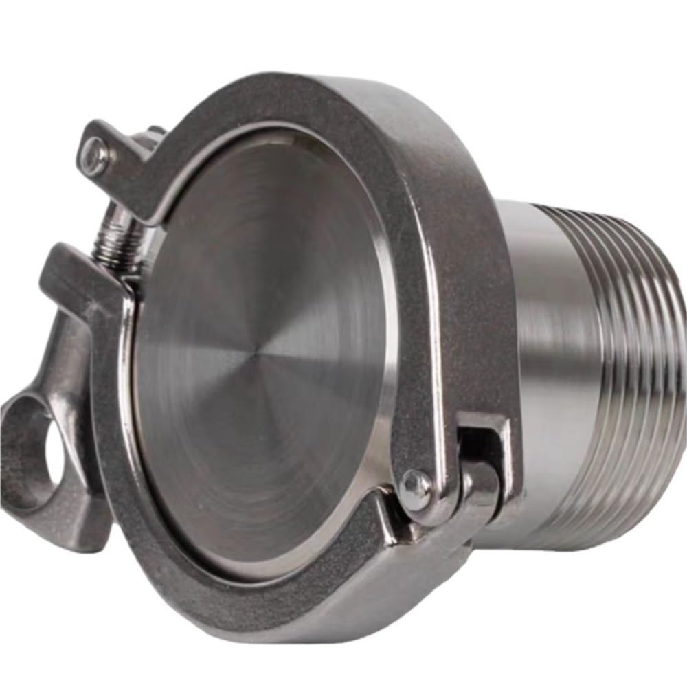 1/4" 3/8" 1/2" 3/4" 1" 1-1/4" 2" Tri abrazadera cubierta de placa ciega adaptador de virola de rosca acero inoxidable SS304 con junta de silicona(Size:DN50 x Ferrule 64)