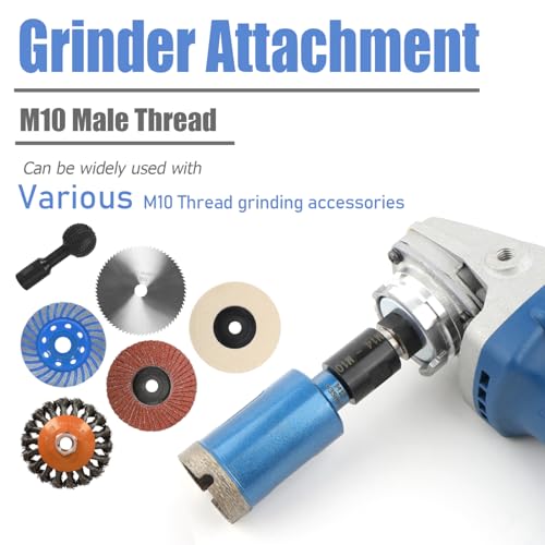 Mesee 2 Pieces Angle Grinder Attachment Adapters M14 Female to M10 Male Thread Adapter Conversion Tool Grinding Machine Converter Extension Rod for Diamond Core Bits Polishing Pad Wheel - Image 6