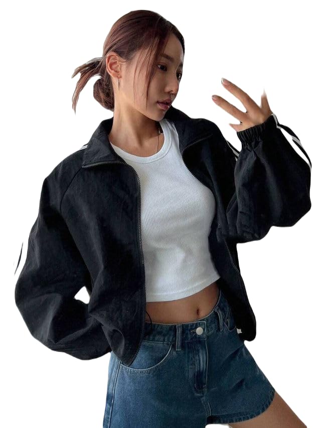 Women's Windcheater Jacket - Lightweight Polyester Zipper Closure | Full Sleeve Jacket For Winter Season| Stylish & Weather-Resistant - N_W-4101_BLACK17