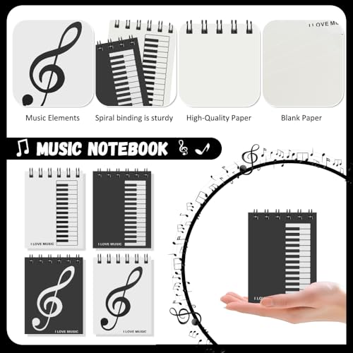 Lot de 8 petits carnets de notes à spirale A7 mini journal de poche école - 3