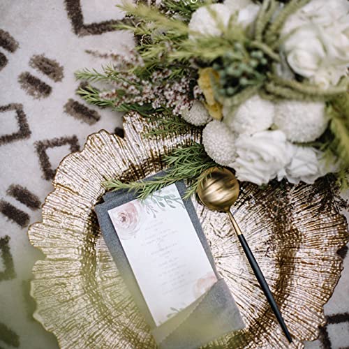 Spsyrine Gold Reef Charger Plates, 13" Table Chargers For Dinner Plate, Set Of 6 Elegant Plastic Chargers Bulk Wedding, Tabletop Decor For Party, Events, Holidays. #TOP3