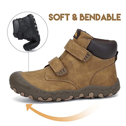 Kid's Boy's Hiking Shoes Waterproof Slip On Outdoor Mid Walking Girl's Trekking Boots Breathable Lightweight Outdoor Adventure Shoes #TOP3