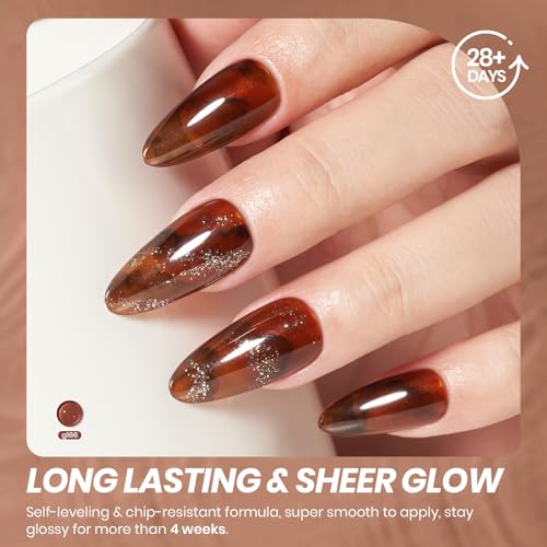 Image of Beetles Brown Gel Nail Polish - 15ML Mocha Jelly Natural Gel Polish Nail Concealer Sheer Translucent Effect Soak Off UV Mist Collection French Nail Art Manicure Gift for Women