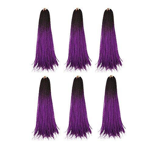 Yisimei Senegalese Twist Hair 24 Inches 6 Packs/Lot 600 Grams With Gifts Senegalese Twist Crochet Hair Ombre Synthetic Hair Extensions (24” 6PACKS, S2-011)