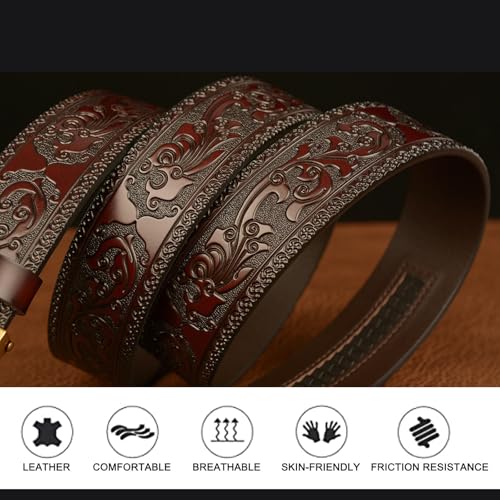 Ratchet Cowboy Belt, Western Belts for Men with Automatic Buckle, Embossed Leather Belt for Jeans4