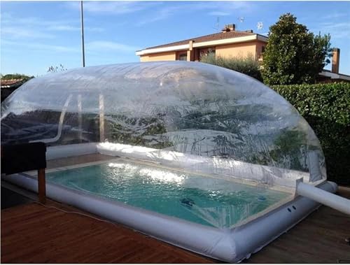 Transparent Inflatable Swimming Pool Dome Cover, Roof Cover Dome Tent, Transparent Bubble Inflatable Swimming Pool Cover, PVC Rectangular Inflatable Cover, Home Use, Commercial Use,8*5*3m