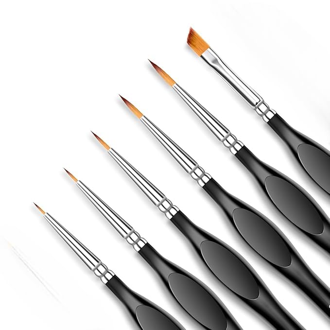 Image of Miniature Paint Brushes,Fine Detail Paint Brushes with Ergonomics Triangle Grip Handles Fine Tip for Crafts Acrylic Watercolor Oil Face Paint by Number