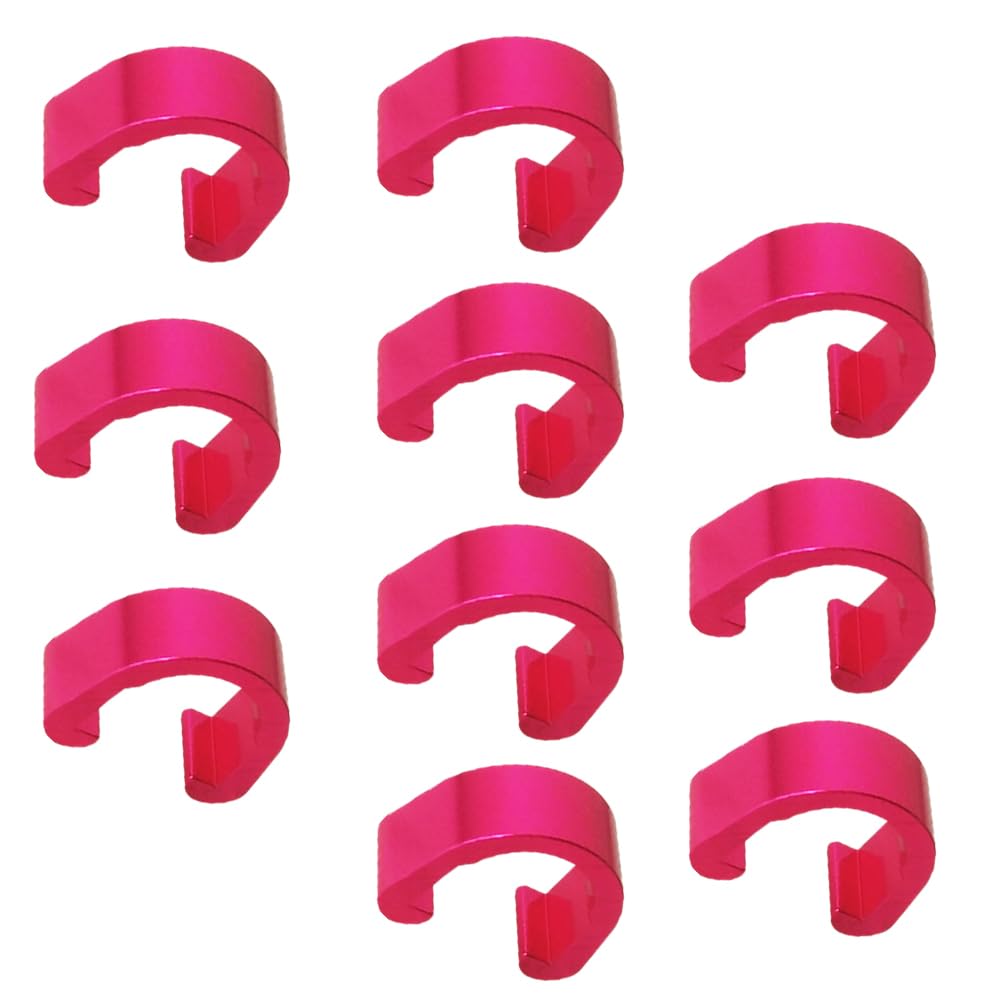 Pirhosigma Pink 10 PCs Bike C-Clips Clamps Metal U-Clips Buckle Brake Cable derailleur Shifter Cable Guides Gear Cable Housing Hose Aluminum Alloy MTB BMX Mountain Bicycles