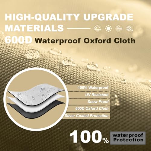 Image of Outdoor Cat House Cover - Extremely Waterproof Feral Cattery Enclosure - Large Cat Cage Condo - 32 inch L x 32 inch W x 71 inch H, Khaki